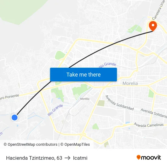 Hacienda Tzintzimeo, 63 to Icatmi map