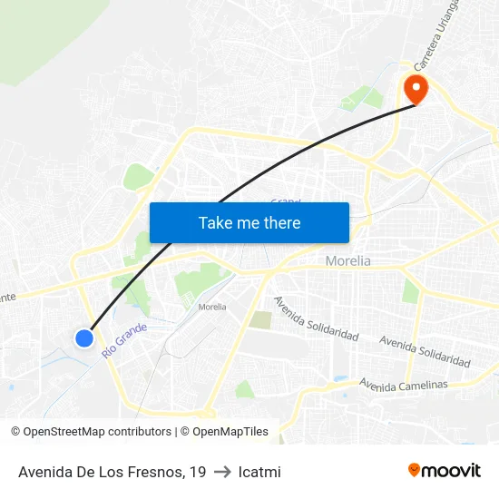Avenida De Los Fresnos, 19 to Icatmi map