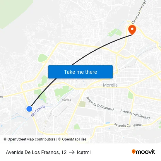 Avenida De Los Fresnos, 12 to Icatmi map