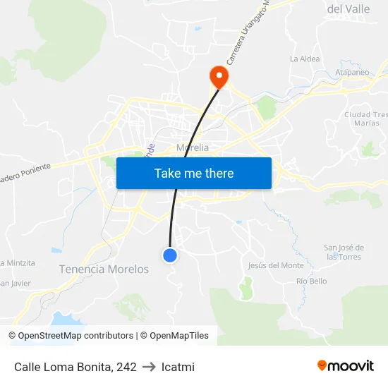 Calle Loma Bonita, 242 to Icatmi map