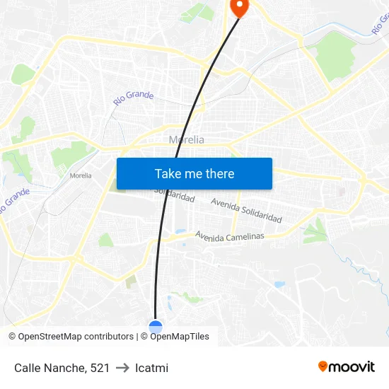 Calle Nanche, 521 to Icatmi map