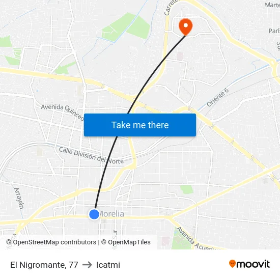 El Nigromante, 77 to Icatmi map