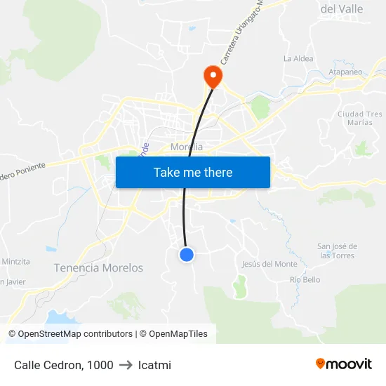 Calle Cedron, 1000 to Icatmi map