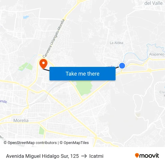 Avenida Miguel Hidalgo Sur, 125 to Icatmi map