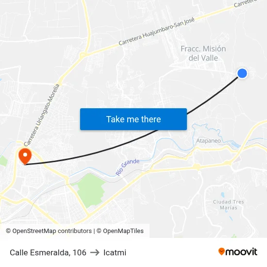 Calle Esmeralda, 106 to Icatmi map