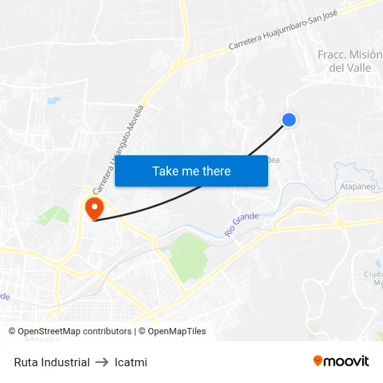 Ruta Industrial to Icatmi map
