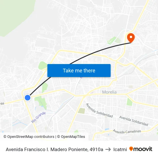 Avenida Francisco I. Madero Poniente, 4910a to Icatmi map