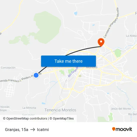 Granjas, 15a to Icatmi map