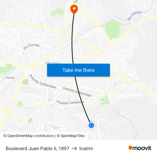 Boulevard Juan Pablo Ii, 1897 to Icatmi map