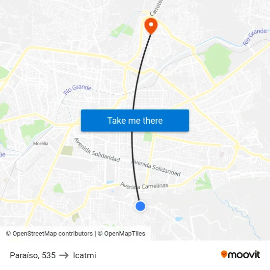 Paraíso, 535 to Icatmi map