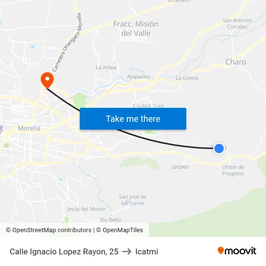 Calle Ignacio Lopez Rayon, 25 to Icatmi map