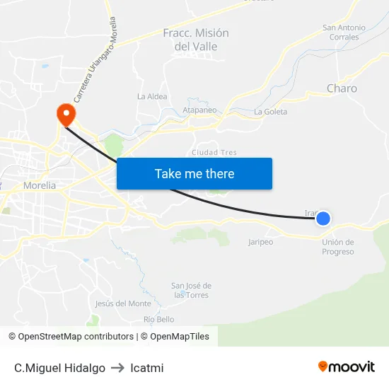 C.Miguel Hidalgo to Icatmi map