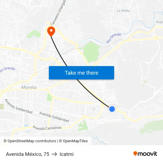 Avenida México, 75 to Icatmi map