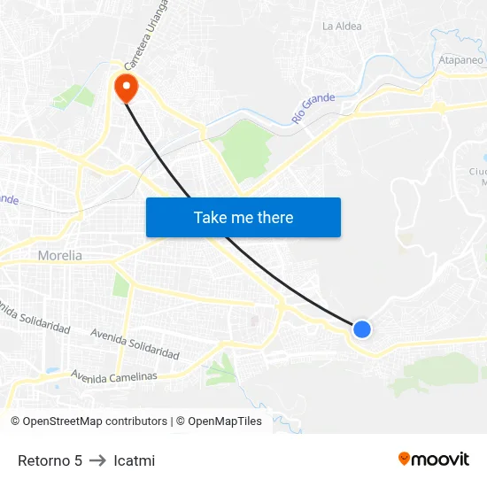 Retorno 5 to Icatmi map