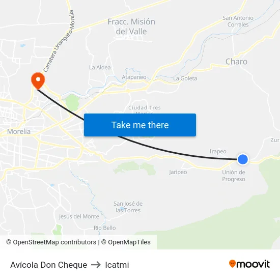 Avícola Don Cheque to Icatmi map