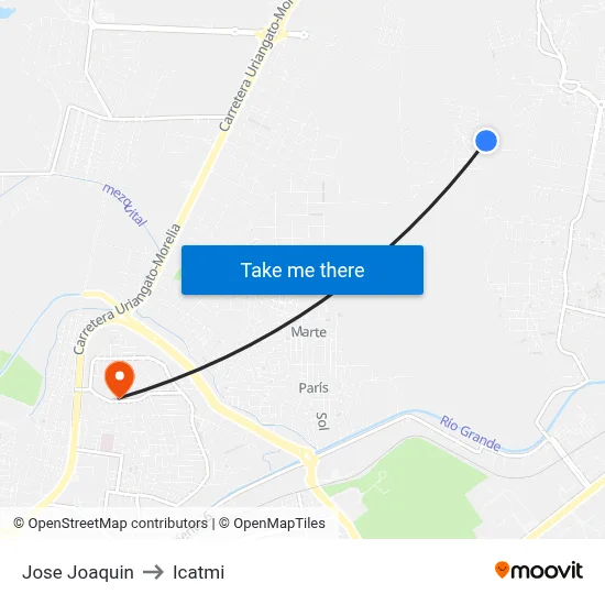Jose Joaquin to Icatmi map