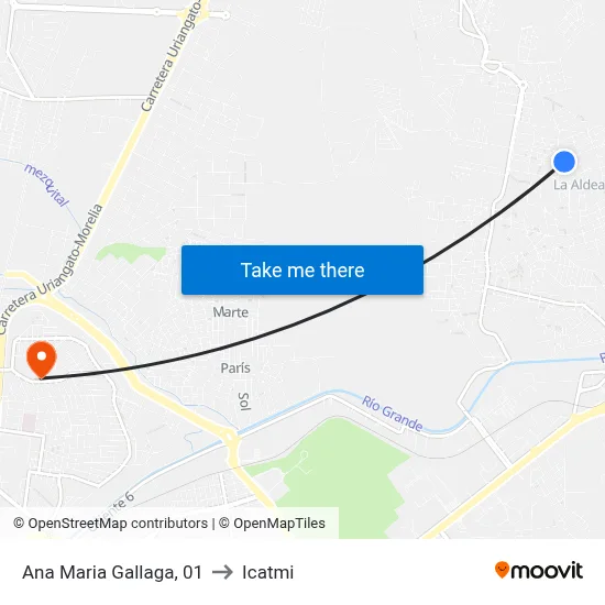 Ana Maria Gallaga, 01 to Icatmi map