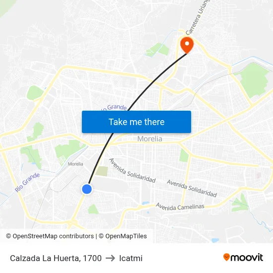 Calzada La Huerta, 1700 to Icatmi map