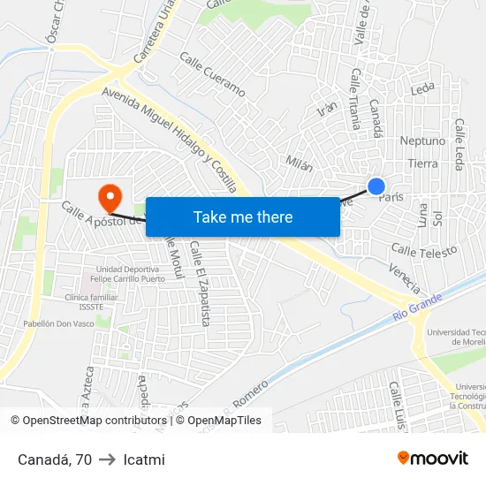 Canadá, 70 to Icatmi map