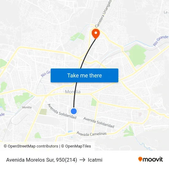 Avenida Morelos Sur, 950(214) to Icatmi map