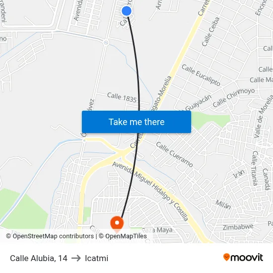 Calle Alubia, 14 to Icatmi map