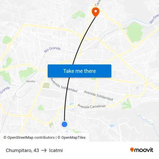 Chumpitaro, 43 to Icatmi map