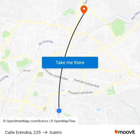 Calle Eréndira, 235 to Icatmi map