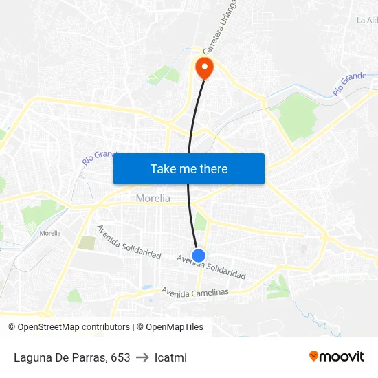 Laguna De Parras, 653 to Icatmi map