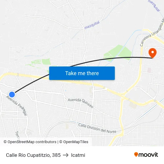 Calle Río Cupatitzio, 385 to Icatmi map