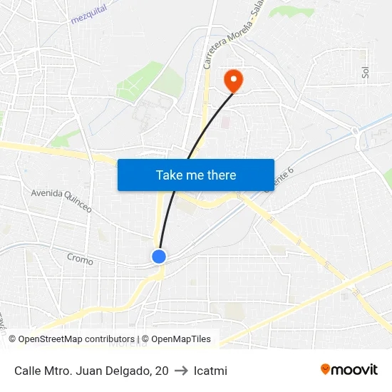 Calle Mtro. Juan Delgado, 20 to Icatmi map