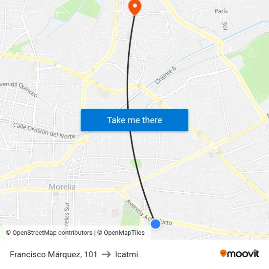 Francisco Márquez, 101 to Icatmi map