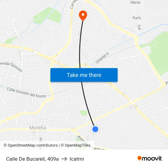 Calle De Bucareli, 409a to Icatmi map