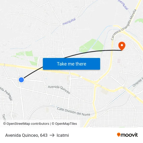 Avenida Quinceo, 643 to Icatmi map