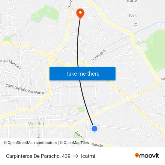 Carpinteros De Paracho, 439 to Icatmi map