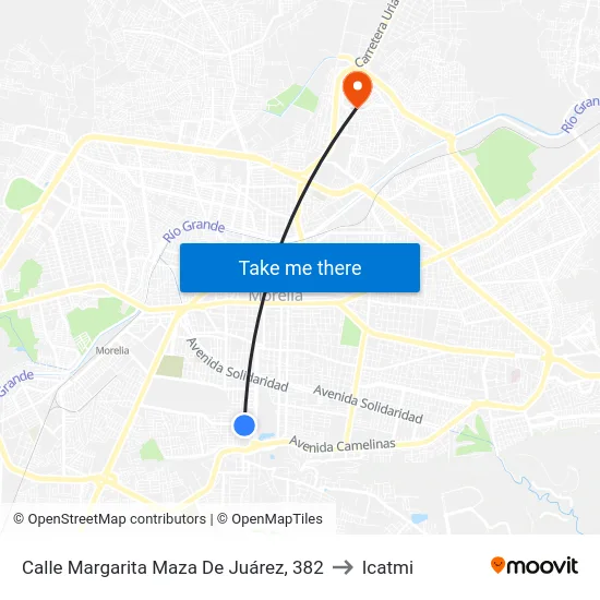 Calle Margarita Maza De Juárez, 382 to Icatmi map