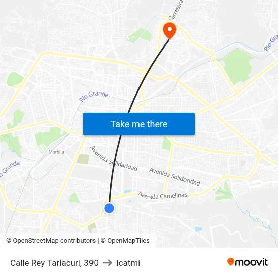 Calle Rey Tariacuri, 390 to Icatmi map