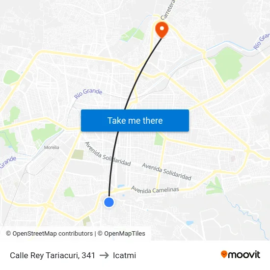 Calle Rey Tariacuri, 341 to Icatmi map