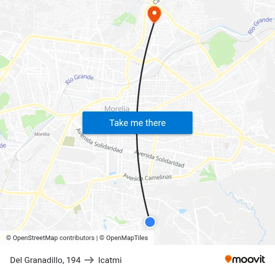 Del Granadillo, 194 to Icatmi map