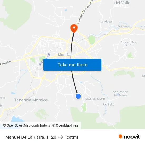 Manuel De La Parra, 1120 to Icatmi map