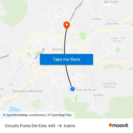 Circuito Punta Del Este, 645 to Icatmi map