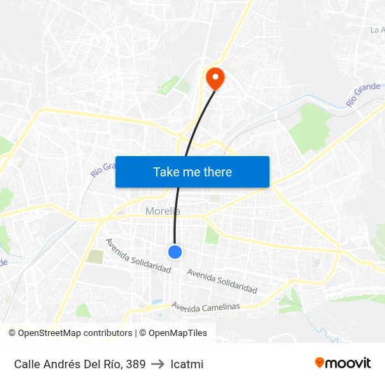 Calle Andrés Del Río, 389 to Icatmi map