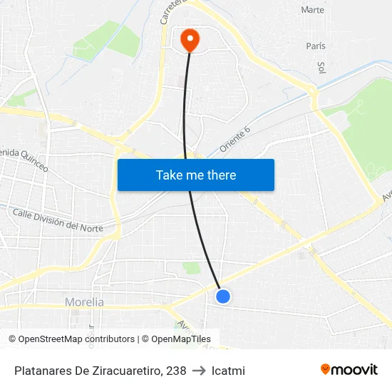 Platanares De Ziracuaretiro, 238 to Icatmi map