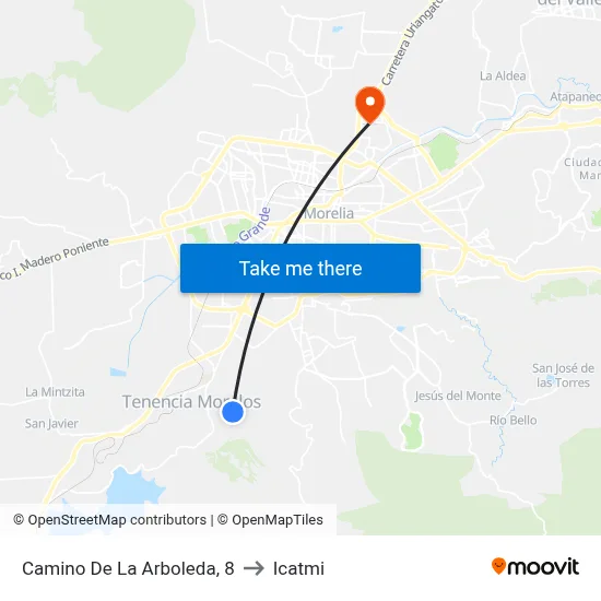 Camino De La Arboleda, 8 to Icatmi map