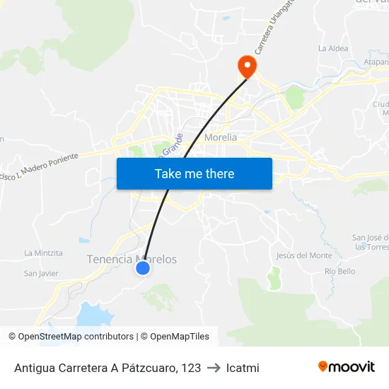 Antigua Carretera A Pátzcuaro, 123 to Icatmi map
