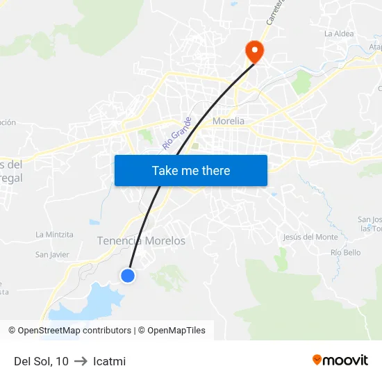 Del Sol, 10 to Icatmi map