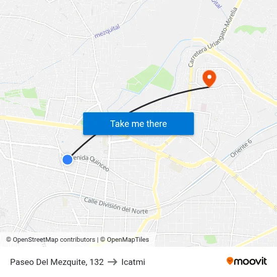 Paseo Del Mezquite, 132 to Icatmi map