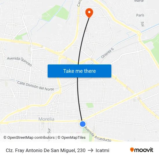 Clz. Fray Antonio De San Miguel, 230 to Icatmi map