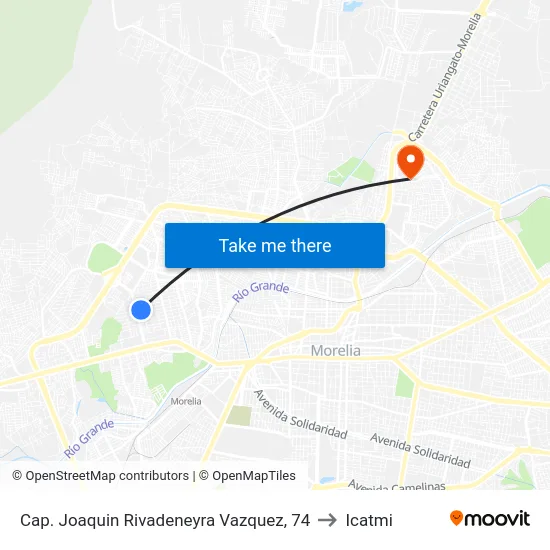 Cap. Joaquin Rivadeneyra Vazquez, 74 to Icatmi map