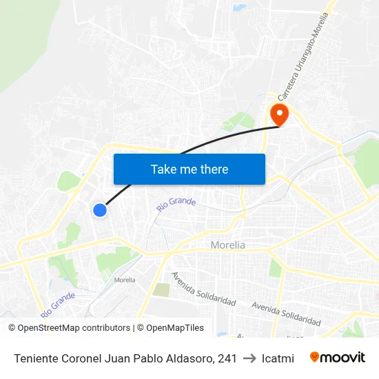 Teniente Coronel Juan Pablo Aldasoro, 241 to Icatmi map
