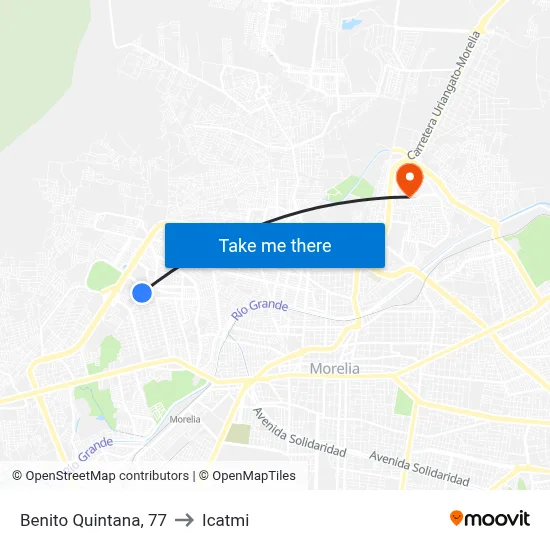 Benito Quintana, 77 to Icatmi map